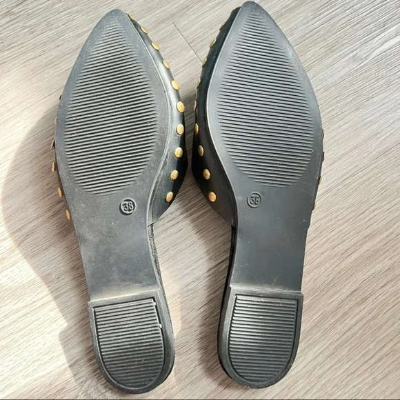 Black Mules  with Gold Studs - Picture 8 of 9